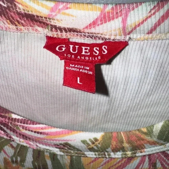 EUC Guess Floral Tropical Stretch Bodysuit One Piece Size Large - Picture 2 of 7